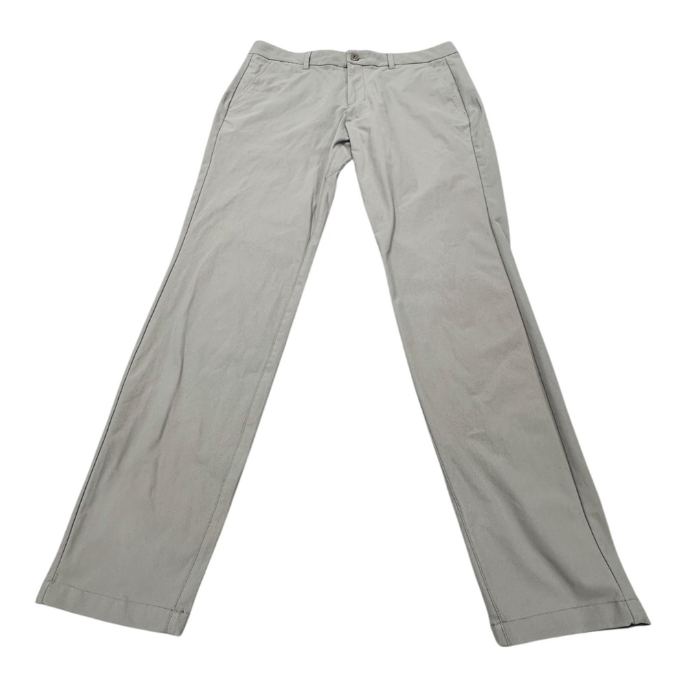 PRIMO Mens Size 34x32 Light Gray Chino Traditional Pants Golf Dress Casual